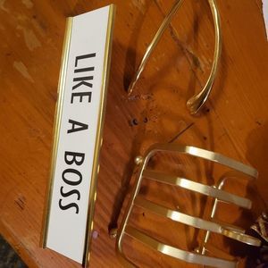 Target Gold office decor Sign Paperweight And Mail Holder (Sold)